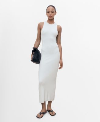 MANGO - Women's Halter-Neck Knitted Dress