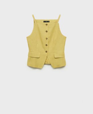 MANGO - Women's Buttons Striped Top