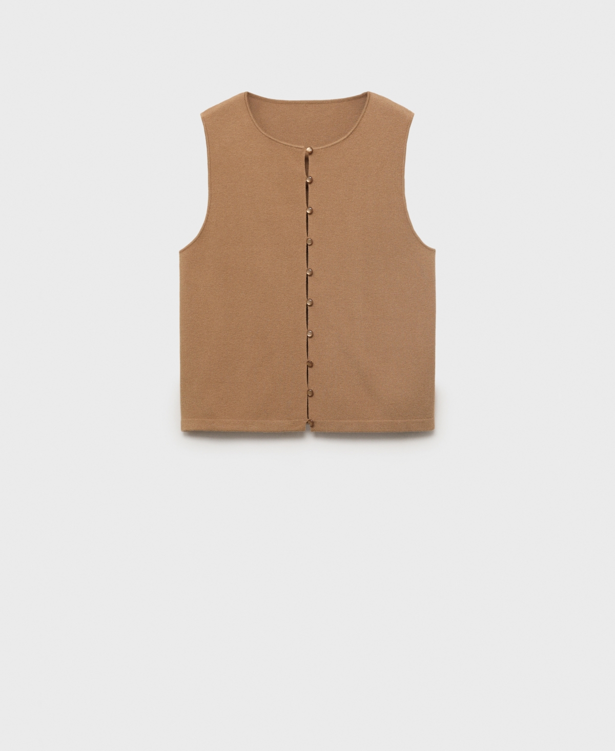 Mango Fine Knit Sweater Vest In Brown