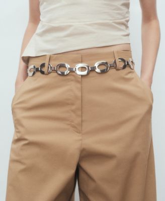 Women's Mid-Rise Wide Leg Cotton Pants