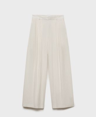 Women's Striped Wide Leg Cotton Pants