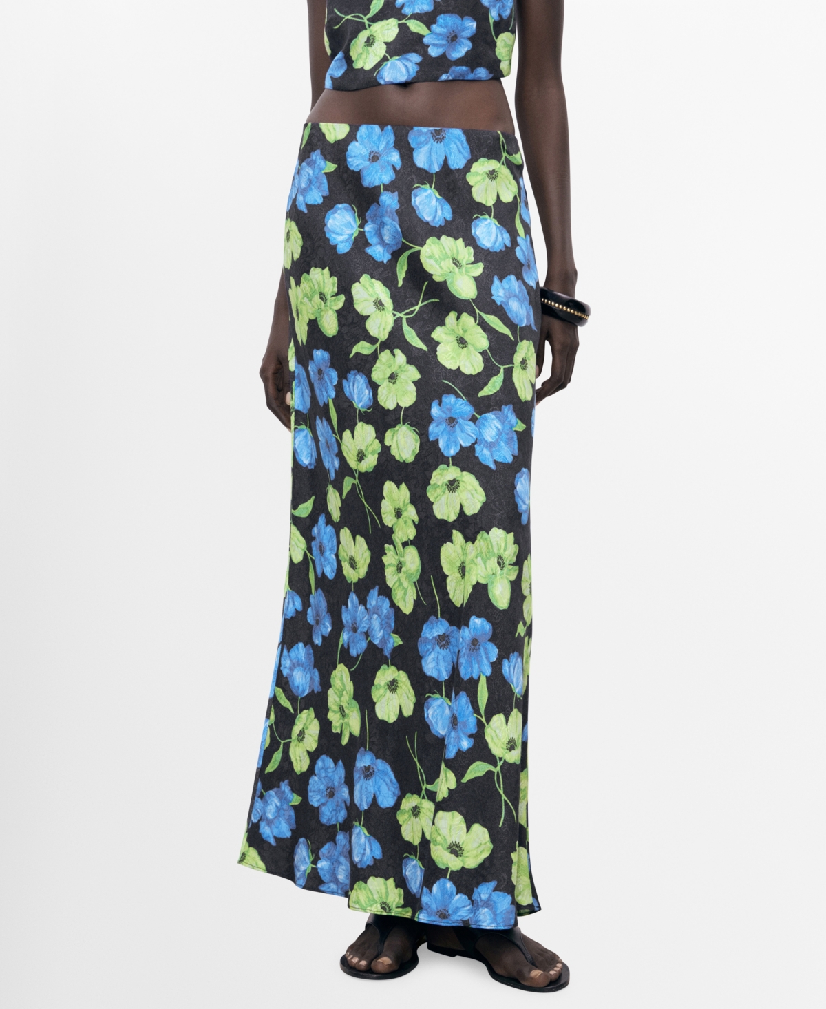 Mango Floral Print Maxi Skirt In Multi