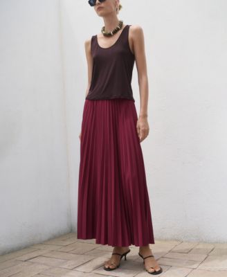 MANGO - Women's Pleated Long Skirt