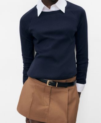 MANGO - Women's Long-Sleeved Fine-Knit Sweater