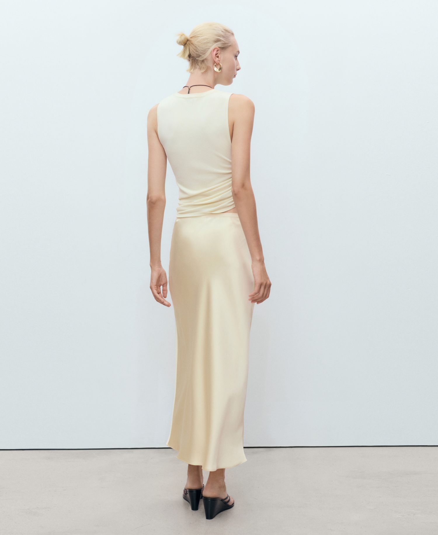 Women's Midi Satin Skirt