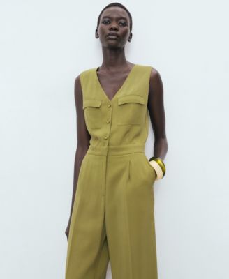 Women's Long Chest-Pocket Jumpsuit