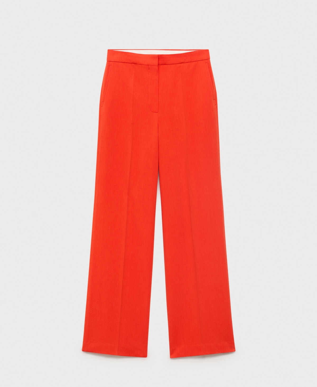 Mango Pleated Straight Leg Pants In Red