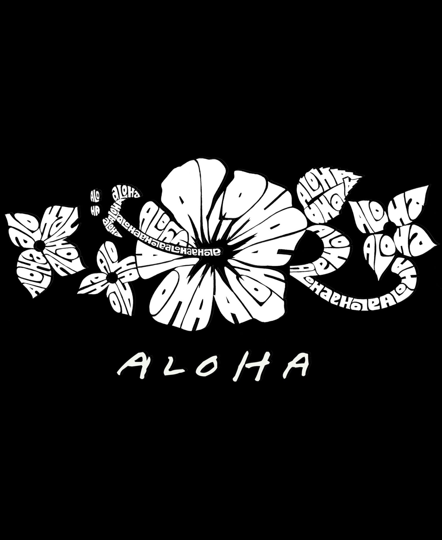 Plus Size Aloha Word Art T-Shirt