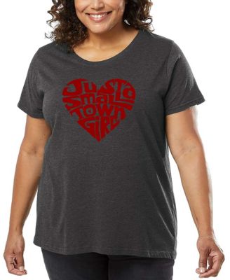 Plus Size Just A Small Town Girl Word Art T-Shirt