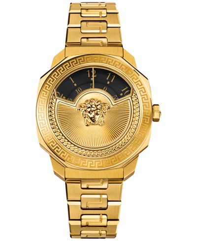 Versace Women's Swiss Gold-Tone Ion-Plated Stainless Steel Bracelet Watch 38mm VQU050015