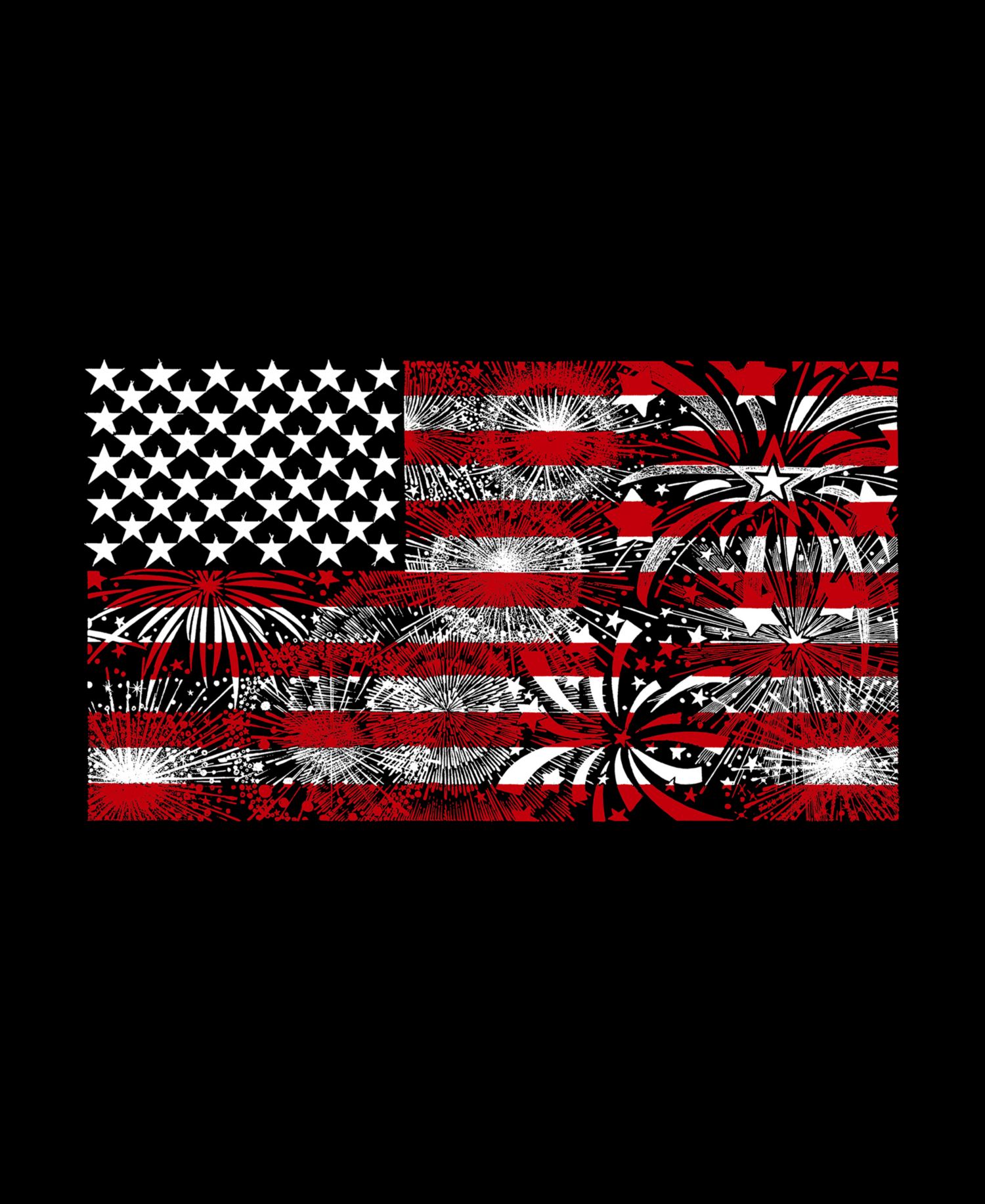 Plus Size Fireworks American Flag Art T-Shirt