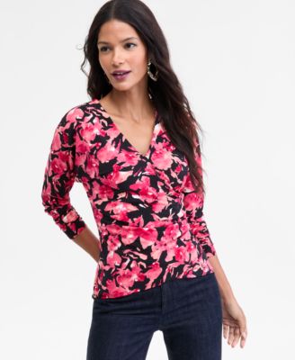 Inc International Concepts Womens Surplice Neck Dolman Sleeve Top Xs 3x Macys Exclusive