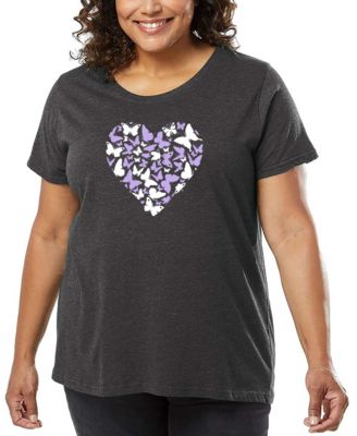 Plus Size Butterfly Heart Art T-Shirt