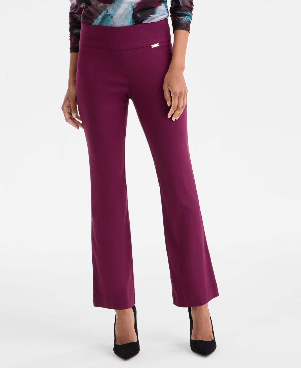 Inc International Concepts Petite Mid-rise Bootcut Pants, Petite & Petite Short, Created For Macy's In Purple