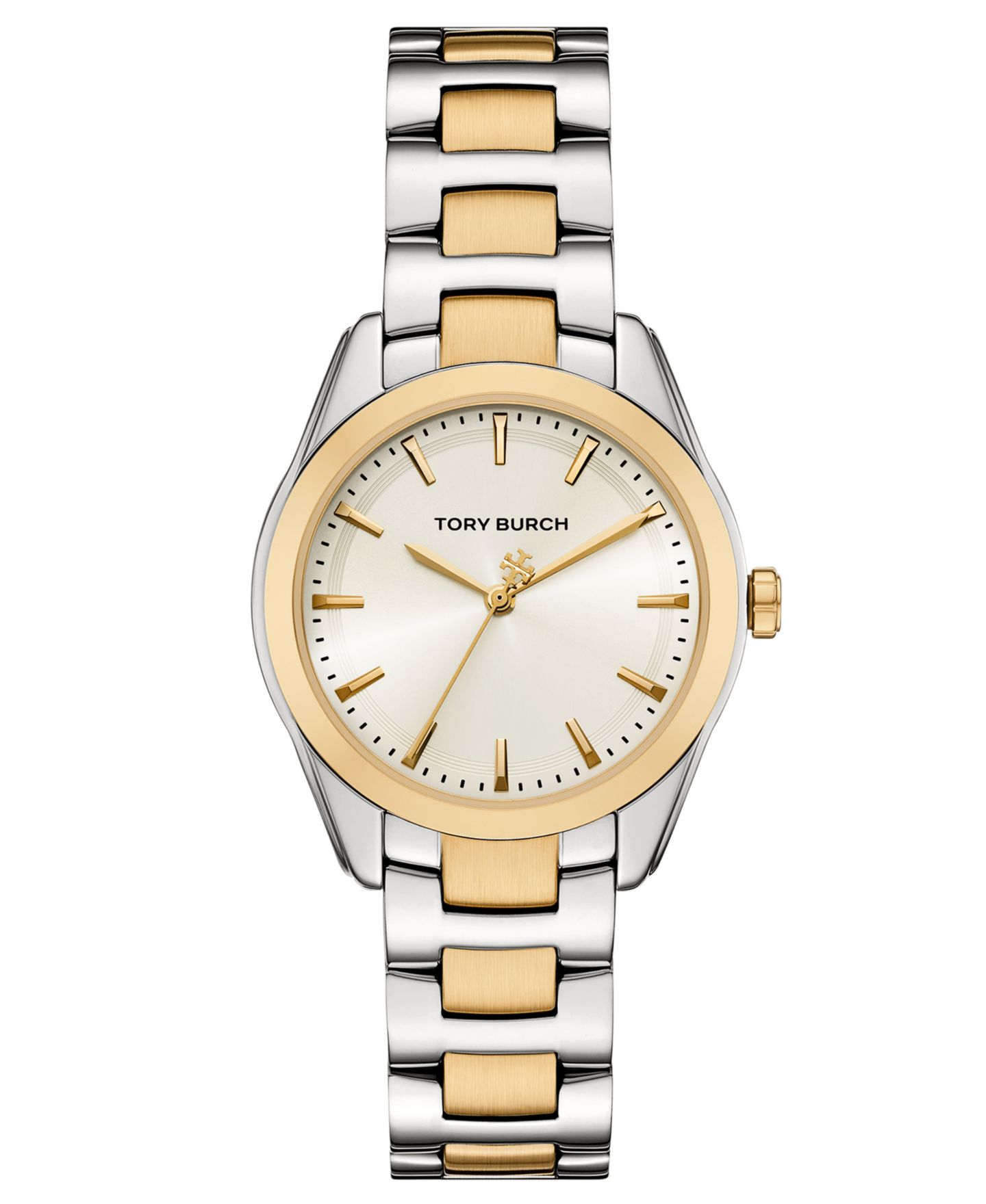 Женские часы Tory Burch The Miller Two-Tone Stainless Steel Bracelet Watch 34mm — фото 1
