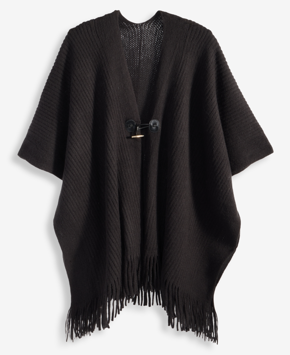 Style & Co Solid Ribbed Toggle Topper, Macy's Exclusive