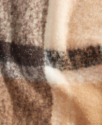 Overscale Plaid Fringe Topper, Macy's Exclusive