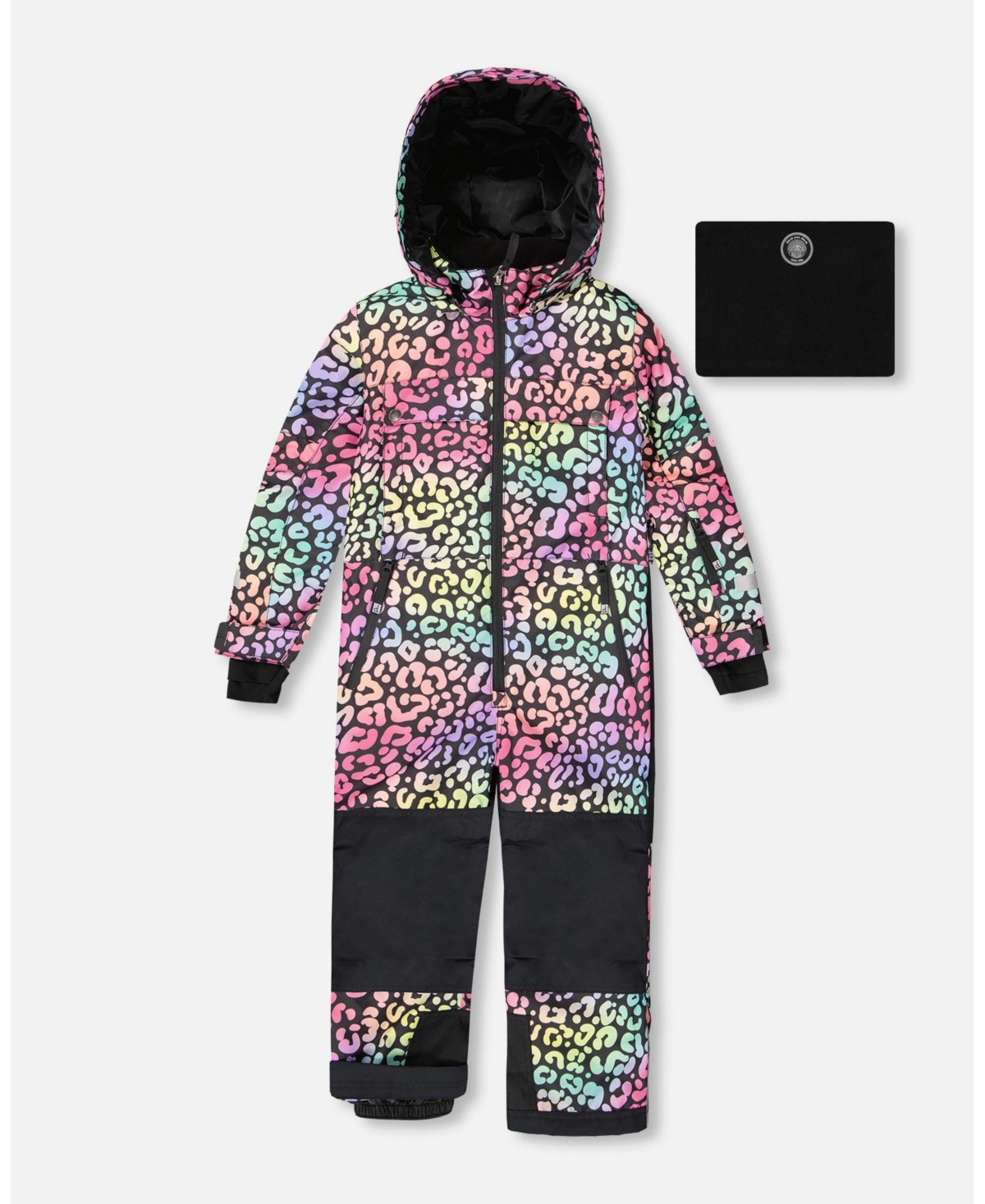 Deux par Girl One-Piece Teknik Snowsuit Rainbow Leopard