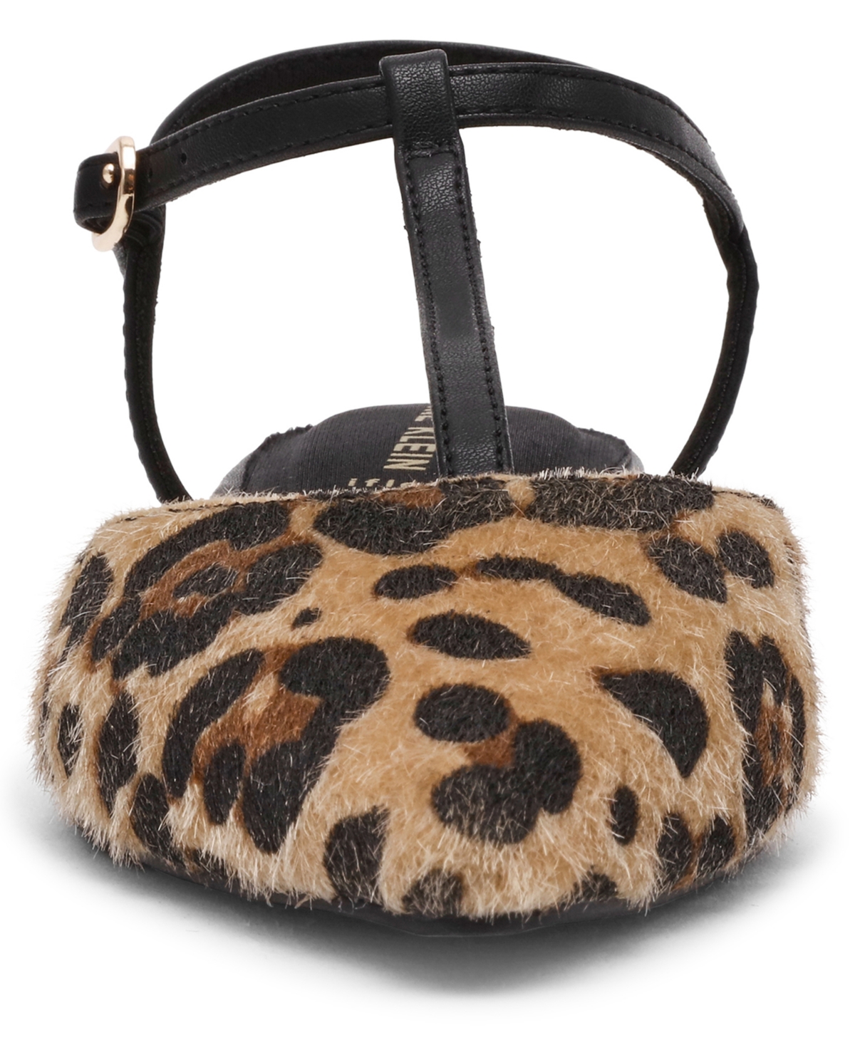Anne Klein Emily Ankle Strap Pointed Toe Flat In Animal Print