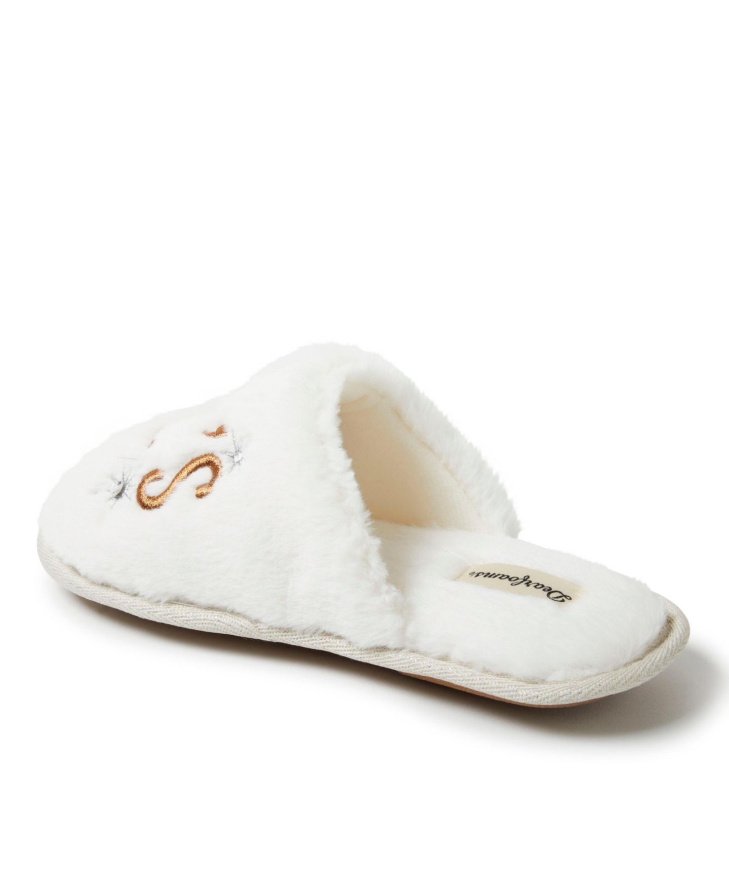 Женские тапочки Dearfoams Celebration Fuzzy Scuff House Slipper - Cheers, цвет: Алебастровый — фото 4