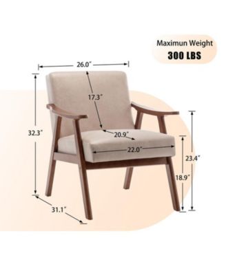 Mid-Century Modern Chair with Solid Wood Frame