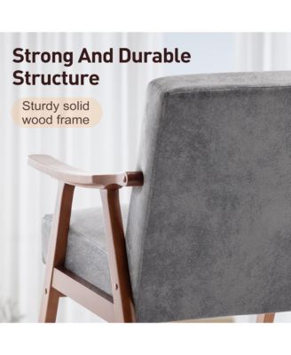 Mid-Century Modern Chair with Solid Wood Frame