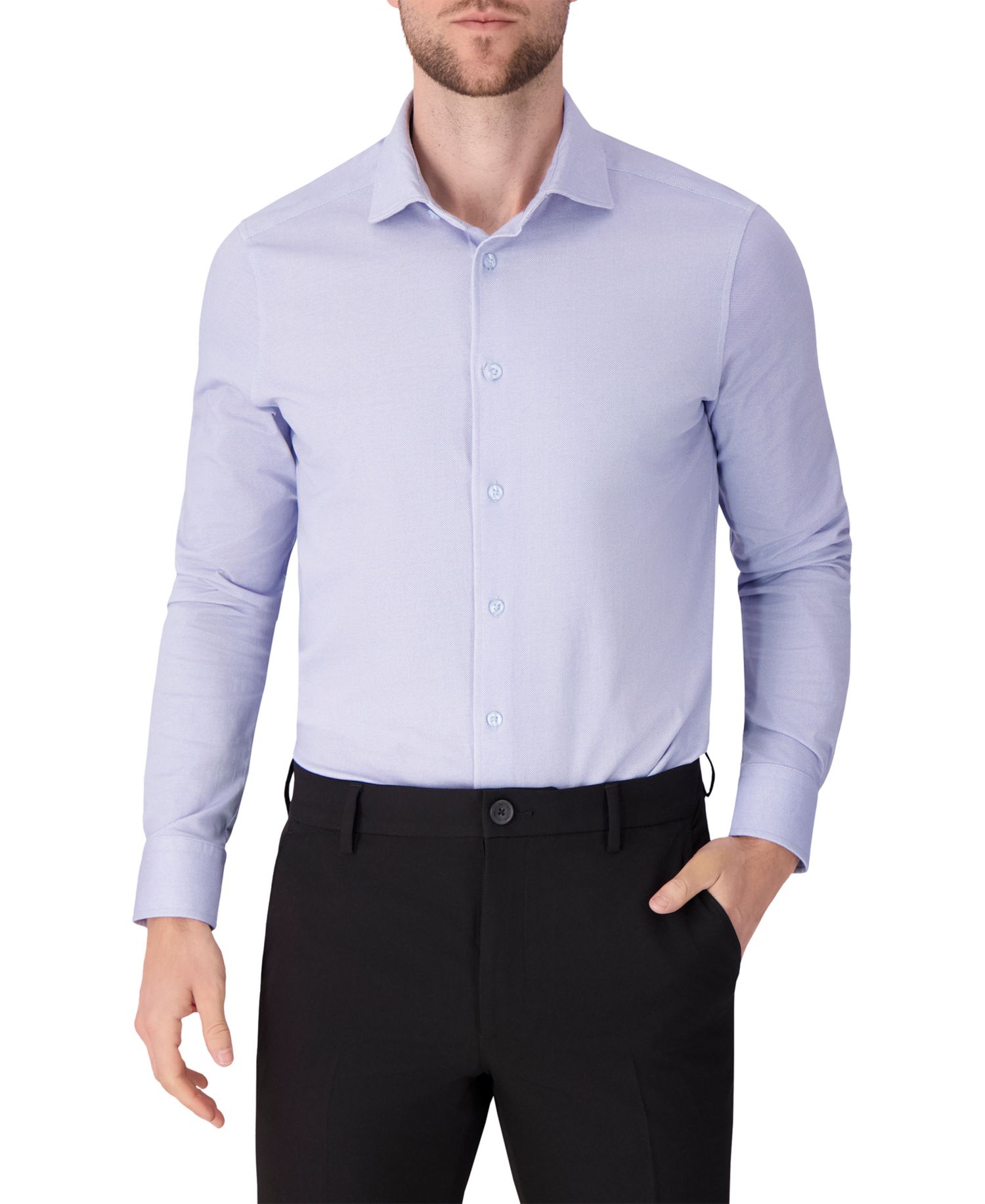 Men's Pin Dot Print Dress Shirt