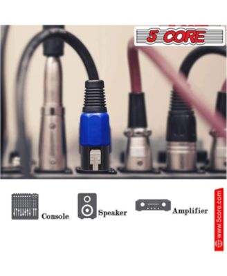 5Core Speakon Adapter High Quality Audio Jack Male Audio Pin Speaker Adapter Connector - SPKN BLU 2PCS
