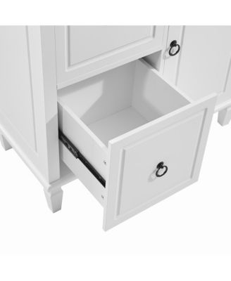 Retro Multi-Functional Storage Cabinet with Adjustable Shelves, 3 Drawers, 3 Enclosed Compartments