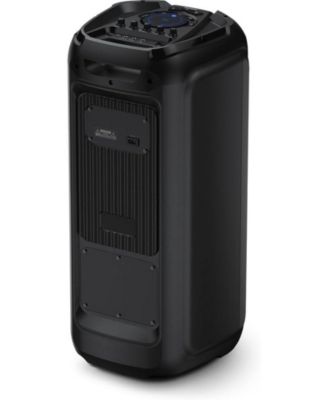 Wireless Bluetooth Party Speaker with Deep Bass, LED Effects, USB, FM Radio, TWS Pairing, Karaoke Mic and Guitar Inputs, Loud Sound System