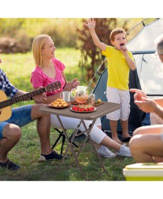 23.5" Square Folding Table Indoor Outdoor Foldable Plastic Table