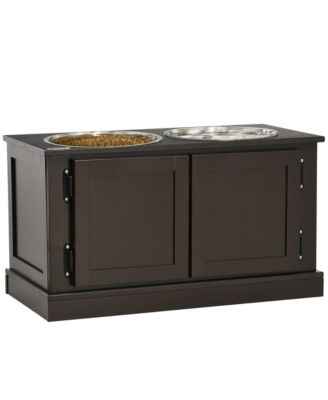 Elevated Dog Bowls with Storage for Large Dogs Coffee