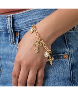 Crystal Cross Charm Bracelet