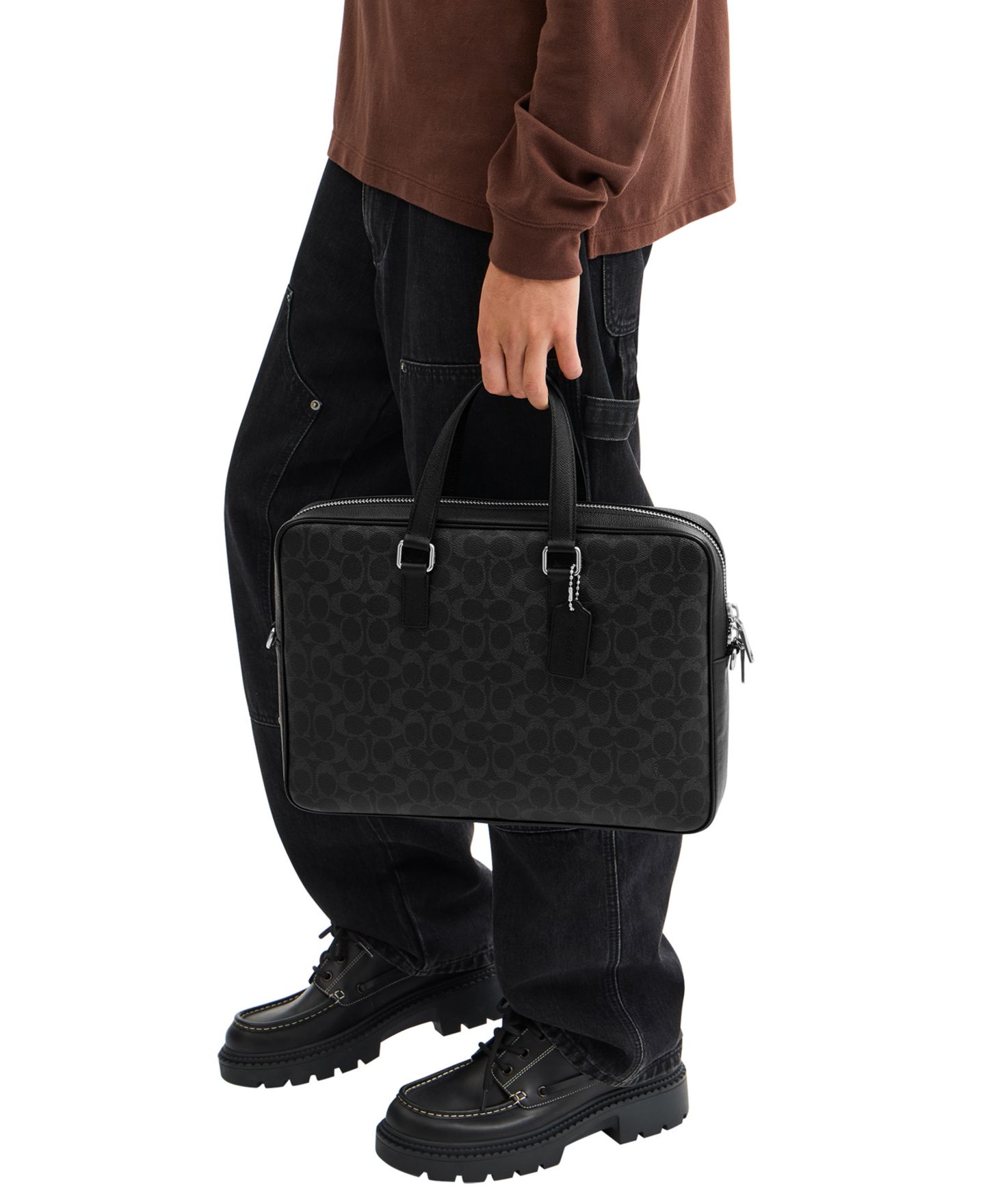 Мужская сумка COACH Caden Brief Signature Coated Canvas Laptop — фото 6