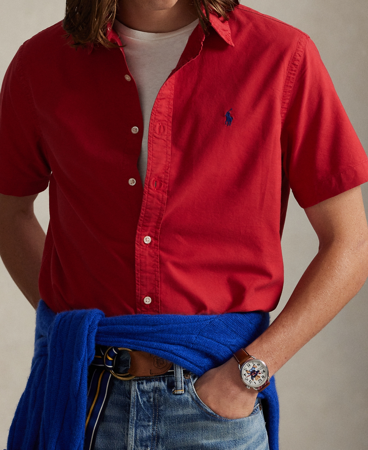 Polo Ralph Lauren Men's Classic Fit Garment-dyed Oxford Shirt In Red