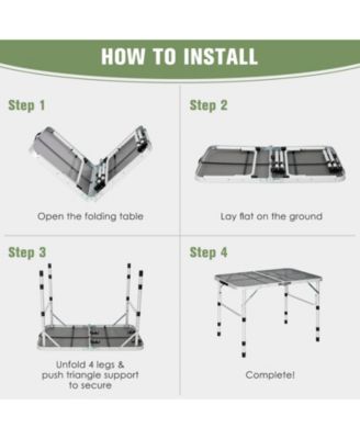 Aluminum Grill Table with Iron Mesh Top
