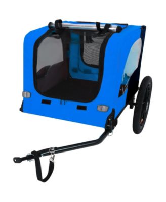 Pet Bike Trailer,Suitable for Small & Medium Pets Easy Folding Cart Frame Quick Release Wheel Blue