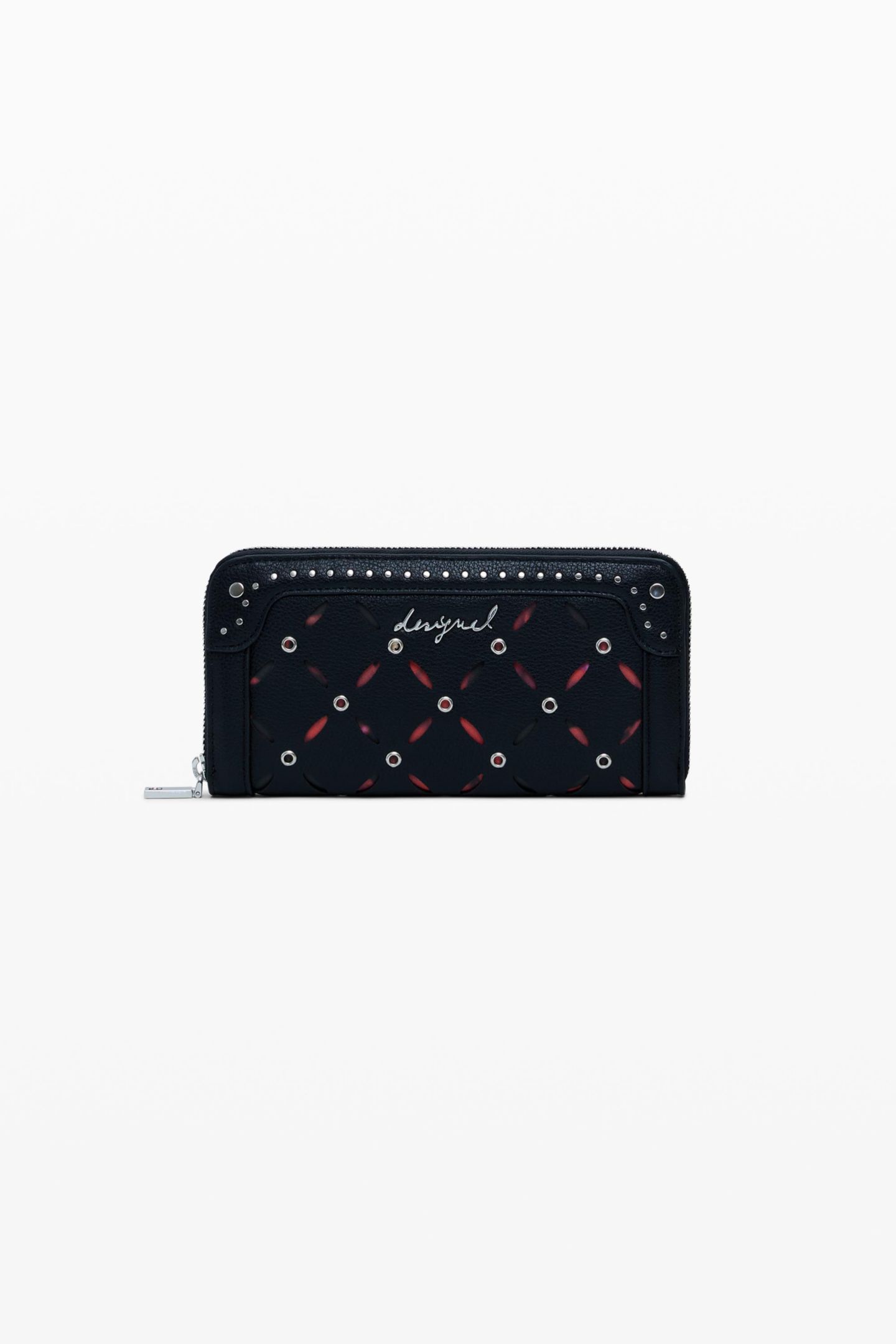 Женский кошелёк Desigual Large perforated studded wallet, цвет: Чёрный — фото 1