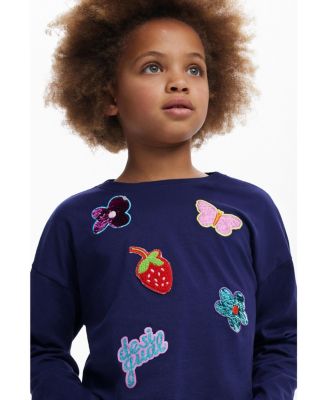 Girls's T-shirt with applique shapes