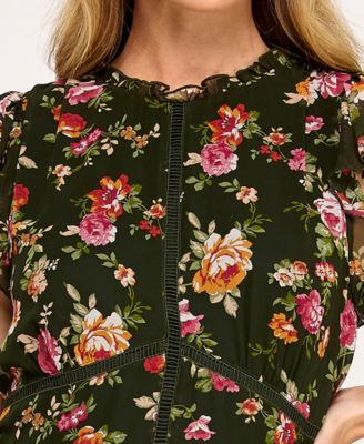 Juniors' Ruffle Tiered Fit and Flare Dress