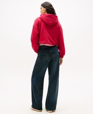 Women's Crop Linear Bling Hoodie