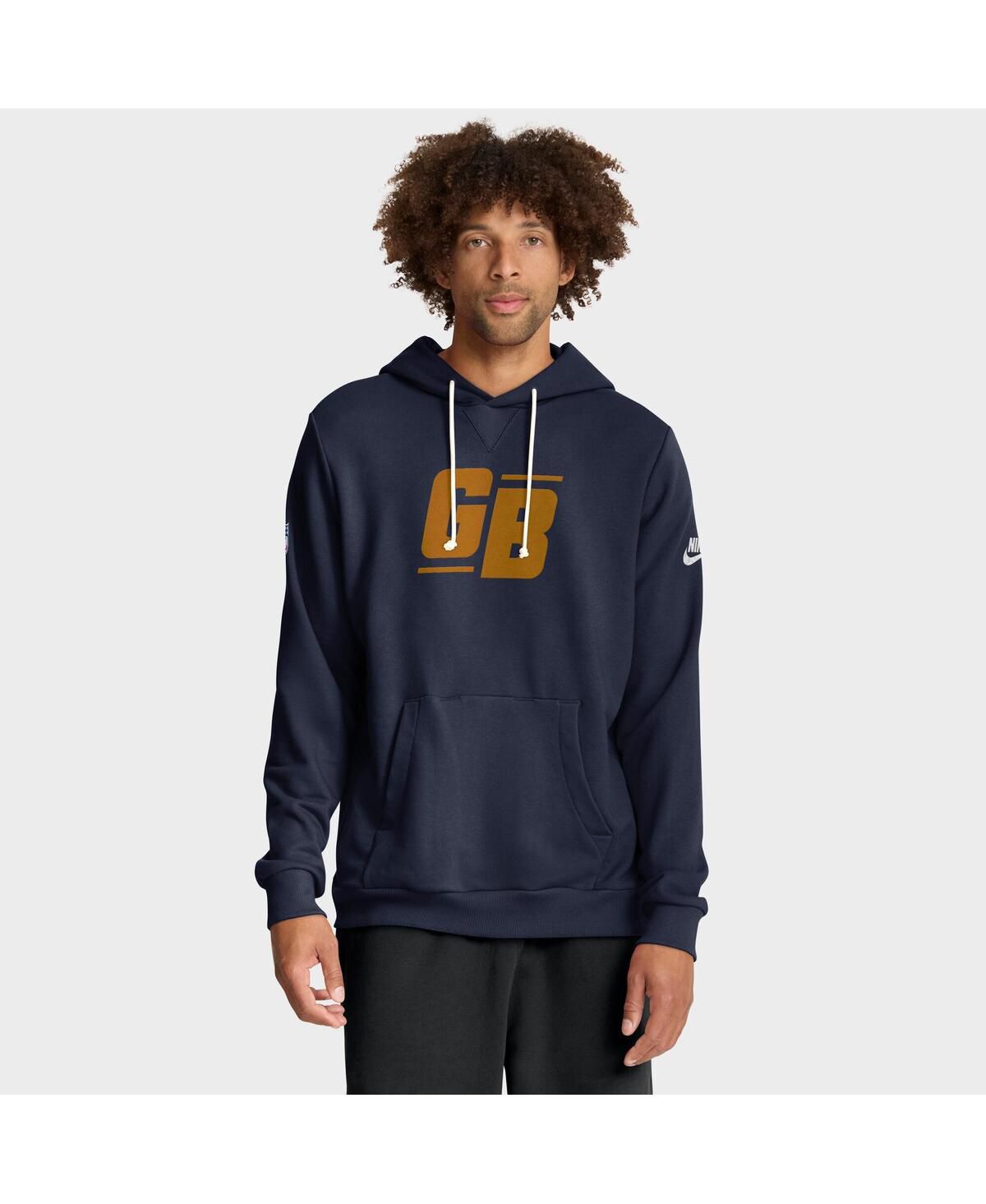 Мужская темно-синяя толстовка Green Bay Packers 1923 года выпуска с классическим приталенным пуловером Sideline Dri-FIT