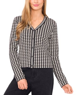 Women's Geo Pattern Jaq Button Up Cardigan Sweater