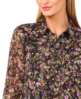 Women's Button Down Tie Cuffs Top