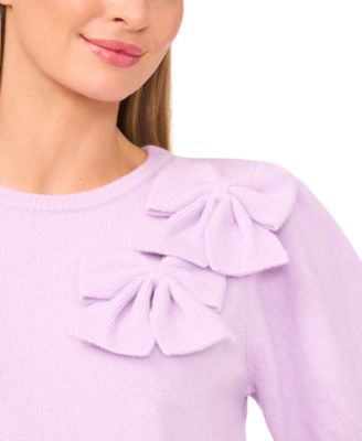 Women's Ribbon Crewneck Short-Sleeve Sweater