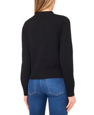 Women's Tie Neck Cardigan Sweater