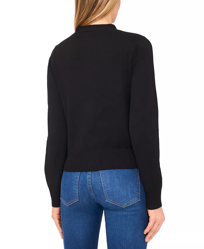 Women's Tie Neck Cardigan Sweater - thumbnail 3