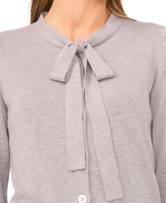 Women's Tie Neck Cardigan Sweater