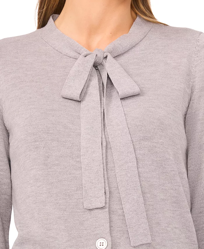 Women's Tie Neck Cardigan Sweater - thumbnail 8