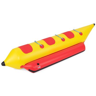 3-Person Inflatable Banana Boat with Electric Air Pump, Carrying Bag, and Repair Kit